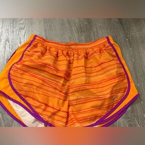 Nike Dri-FIT Gray Athletic Shorts with Orange Waistband